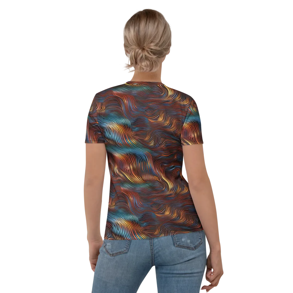 Molten Topography on Women's Crew Neck T-Shirt — Back