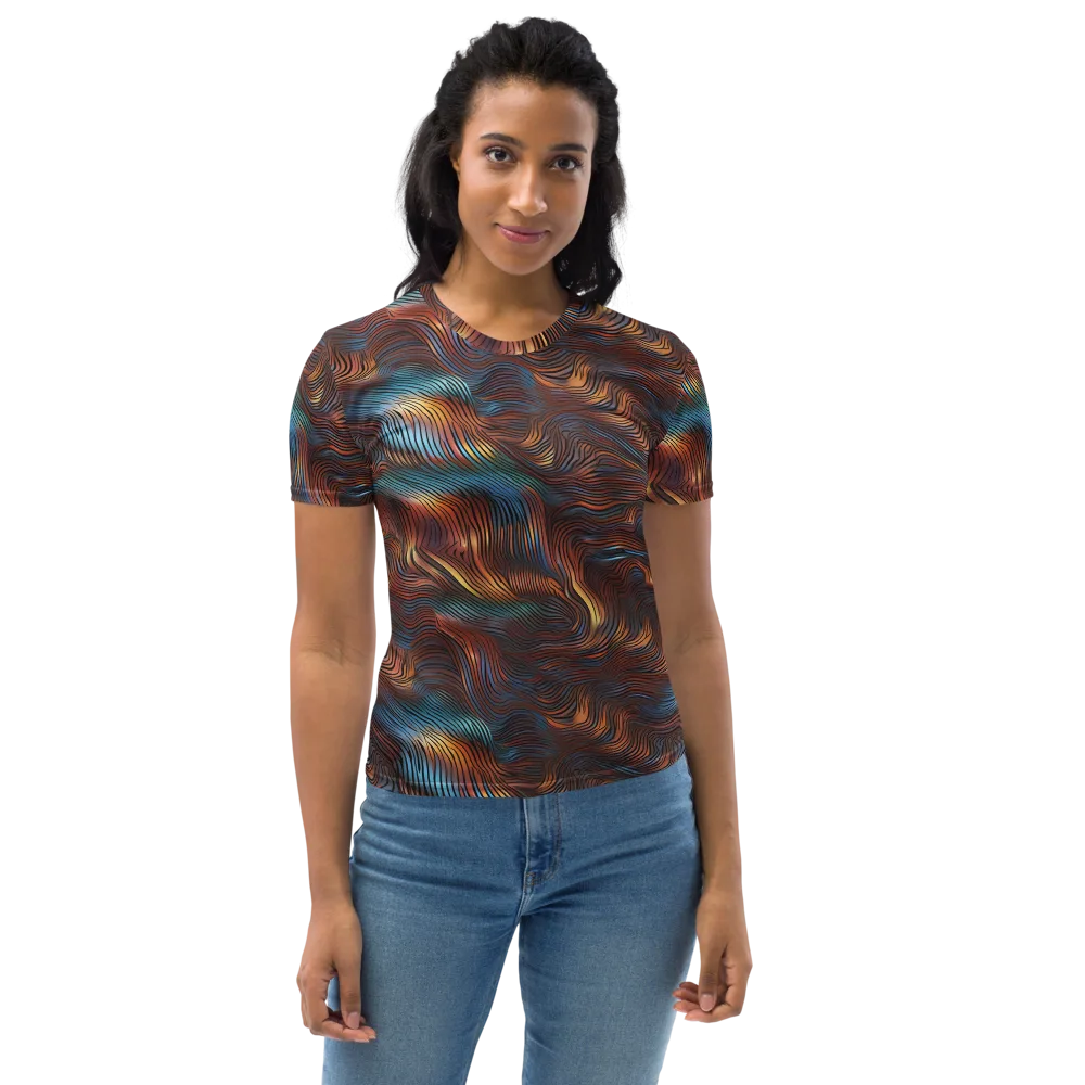 Molten Topography on Women's Crew Neck T-Shirt — Back print