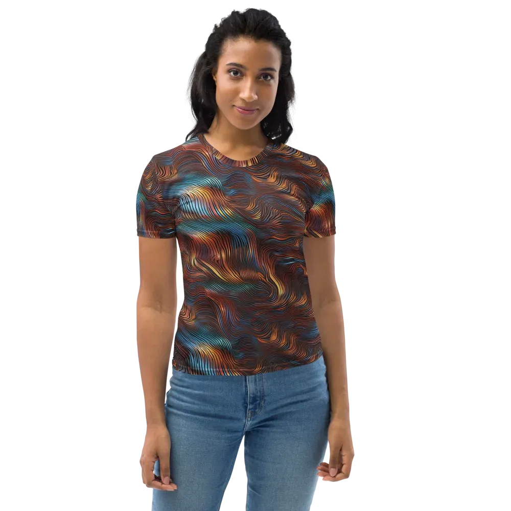 Molten Topography on Women's Crew Neck T-Shirt — Back print
