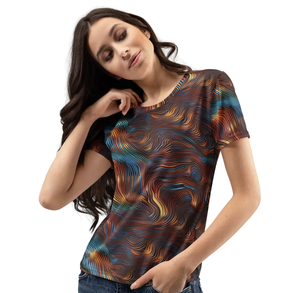 Molten Topography on Women's Crew Neck T-Shirt — Print file