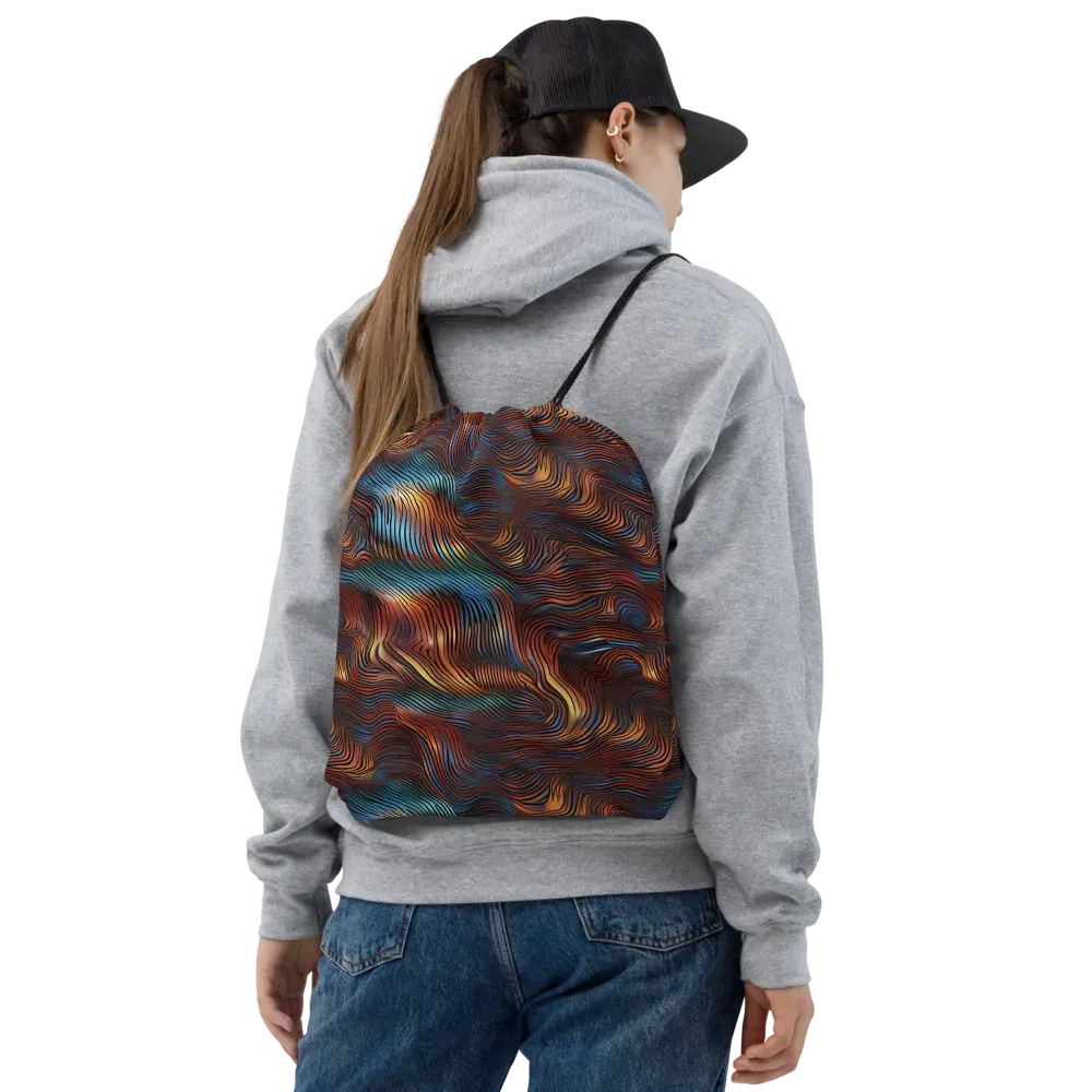 Molten Topography on Drawstring Bag — Front