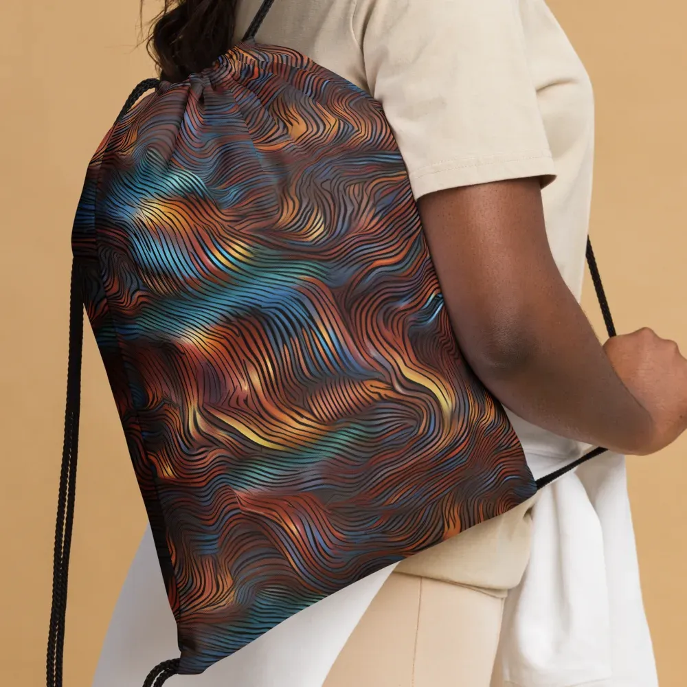 Molten Topography on Drawstring Bag — Front 2
