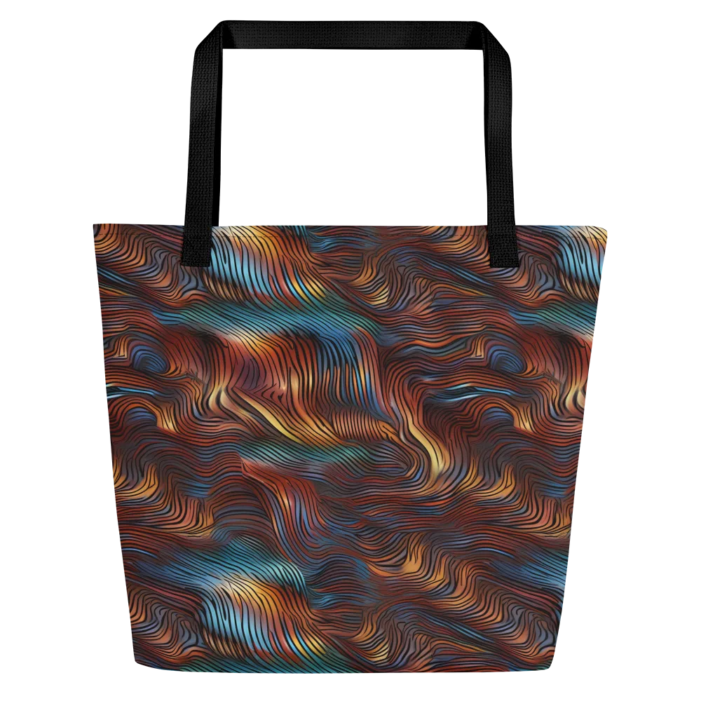 Molten Topography on Large Tote Bag W/ Pocket — Front
