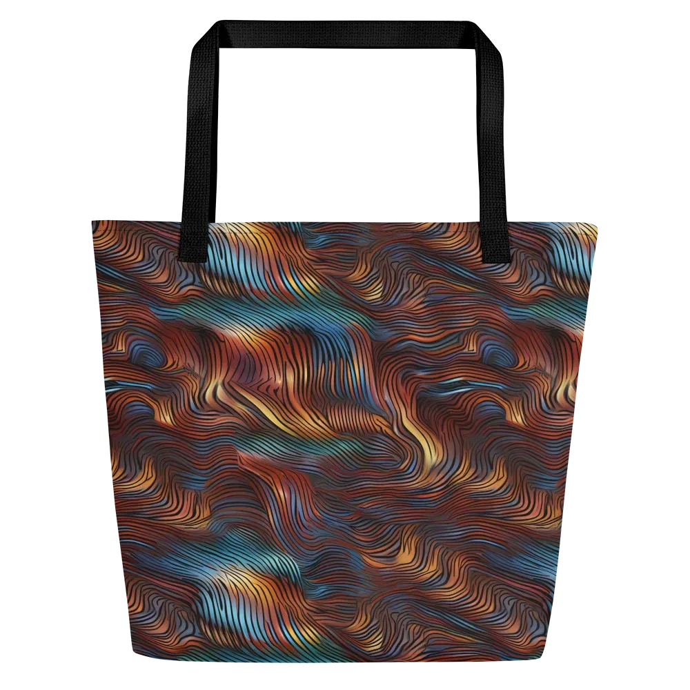 Molten Topography on Large Tote Bag W/ Pocket — Front
