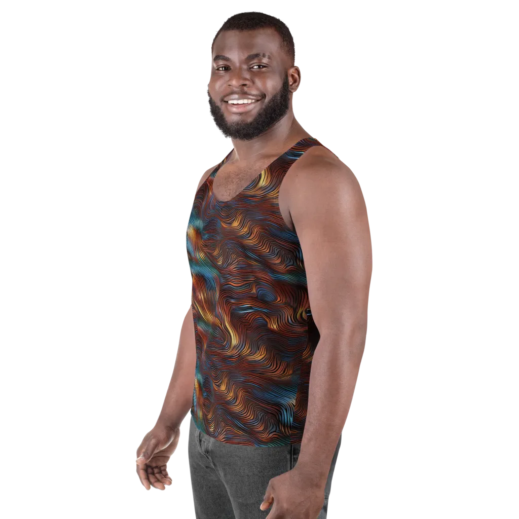 Molten Topography on Men's Tank Top — Left Front