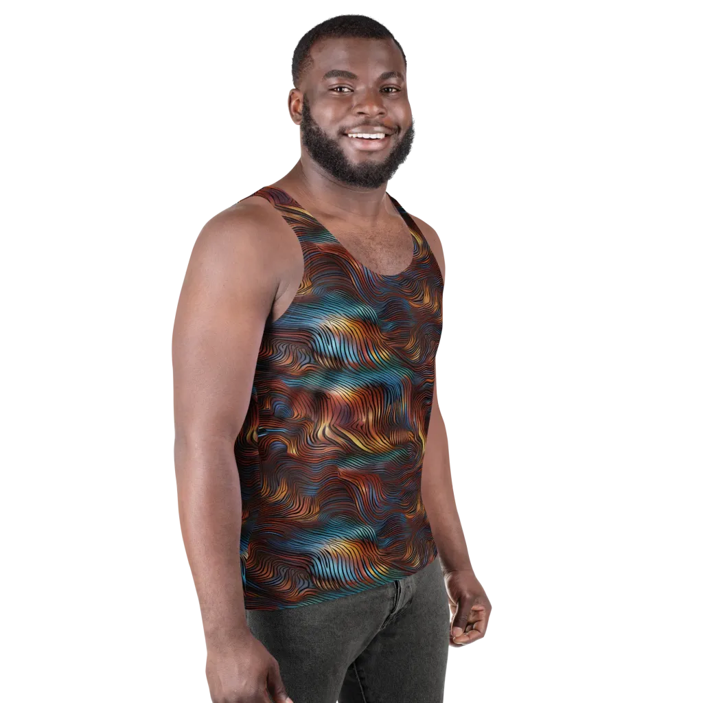 Molten Topography on Men's Tank Top — Right Front