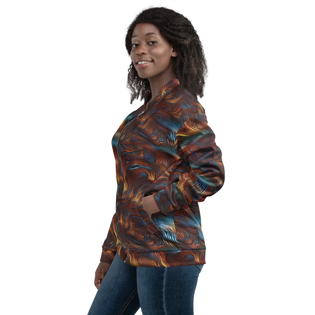 Molten Topography on Bomber Jacket — Left sleeve