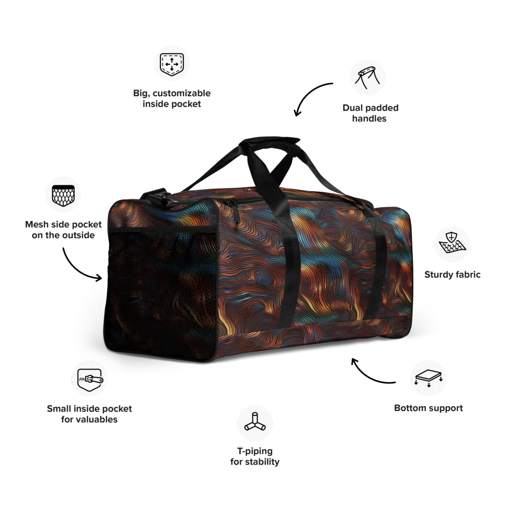 Molten Topography on Duffle Bag — Front print