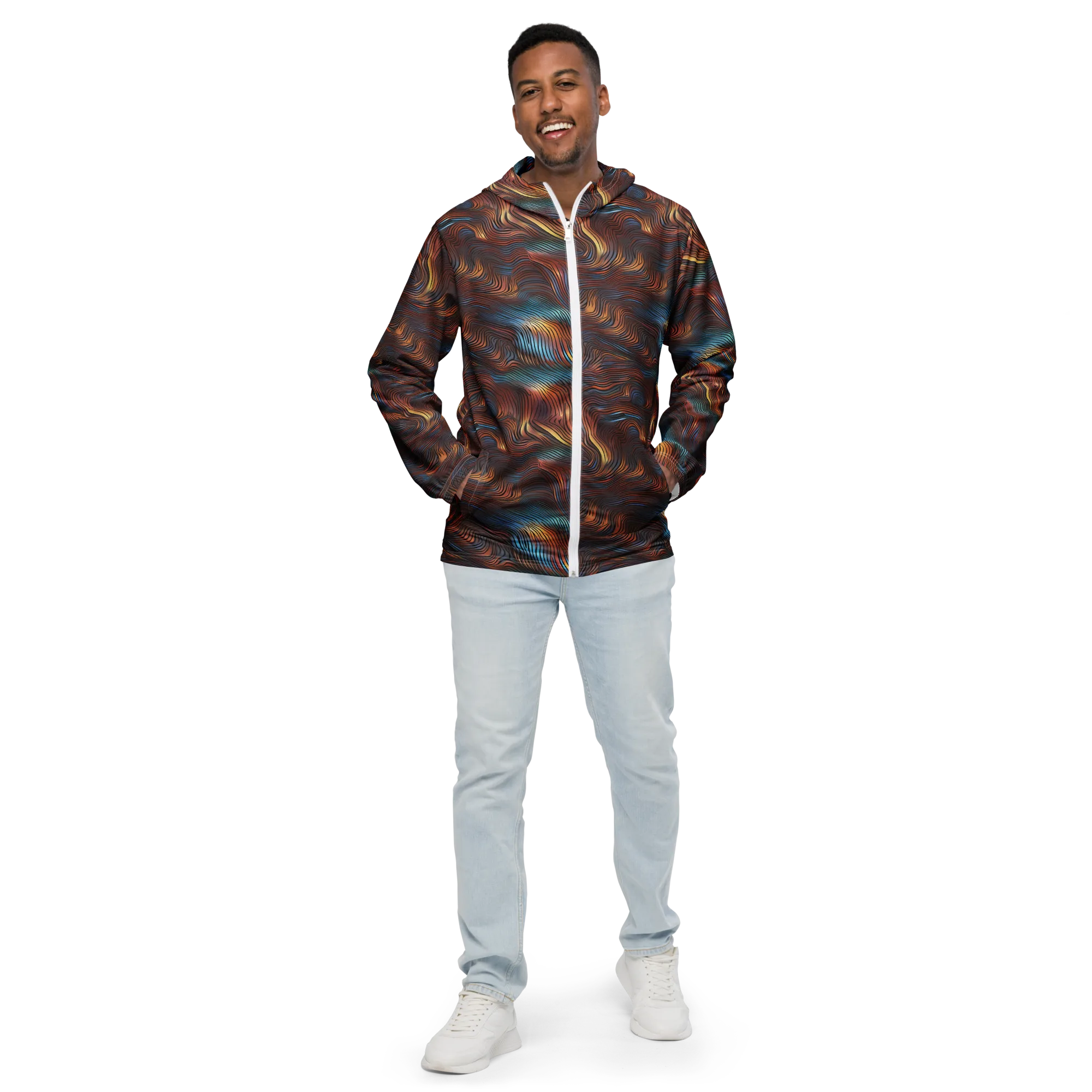 Molten Topography on Men's Windbreaker — Front