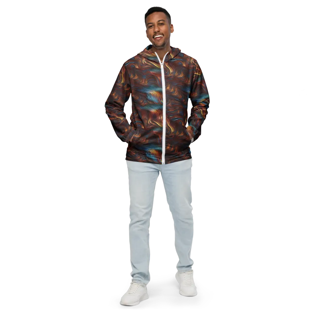 Molten Topography on Men's Windbreaker — Front