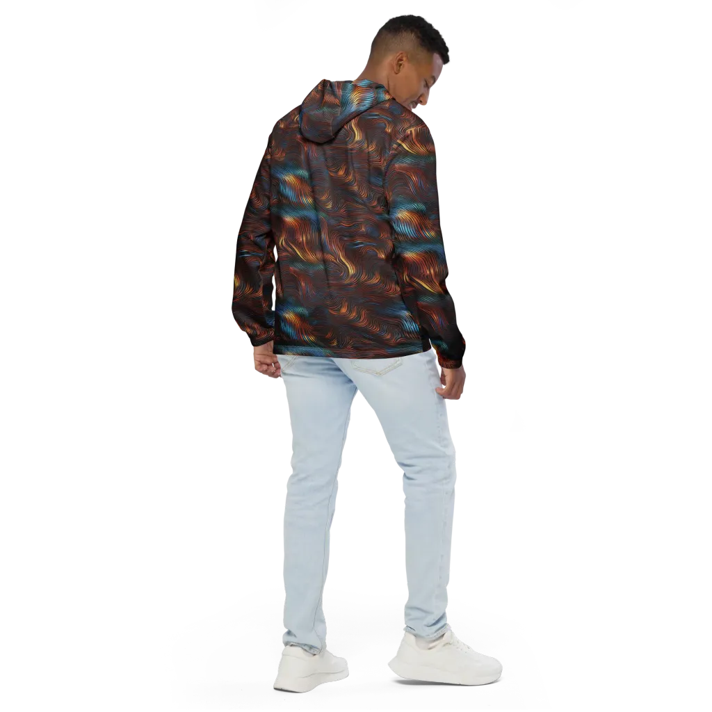Molten Topography on Men's Windbreaker — Back