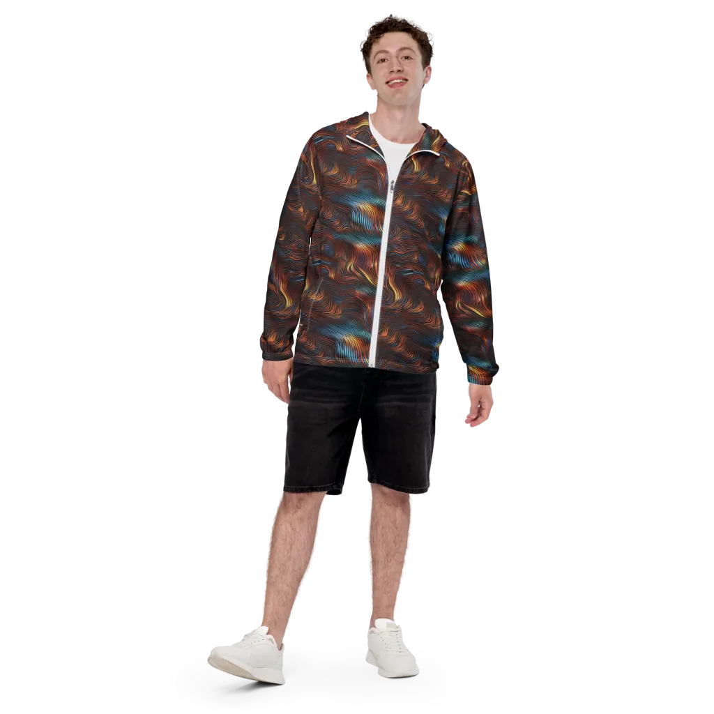 Molten Topography on Men's Windbreaker — Front print