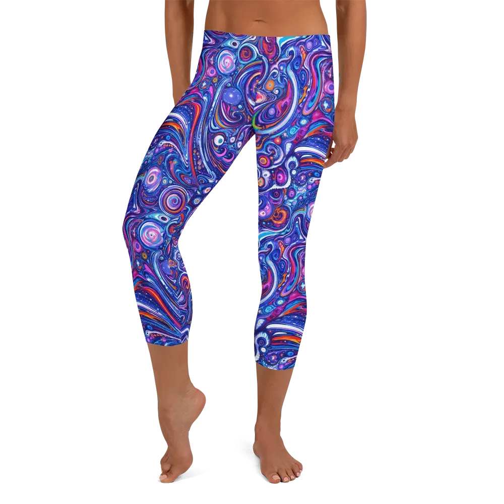 Cosmic Marbles on Capri Leggings — Front