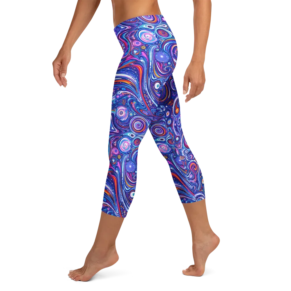 Cosmic Marbles on Capri Leggings — Left