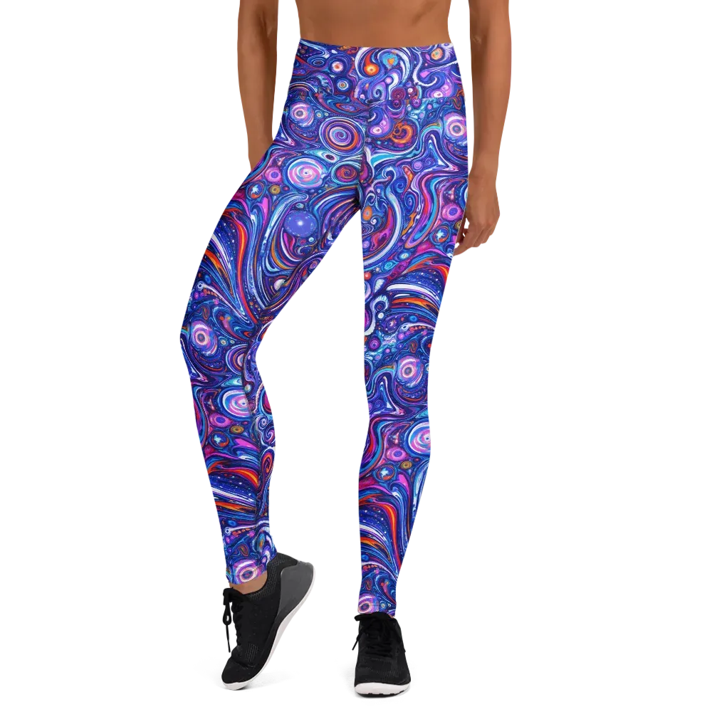 Cosmic Marbles on Yoga Leggings — Front