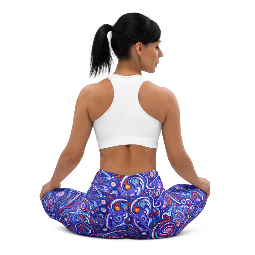 Cosmic Marbles on Yoga Leggings — Back waist