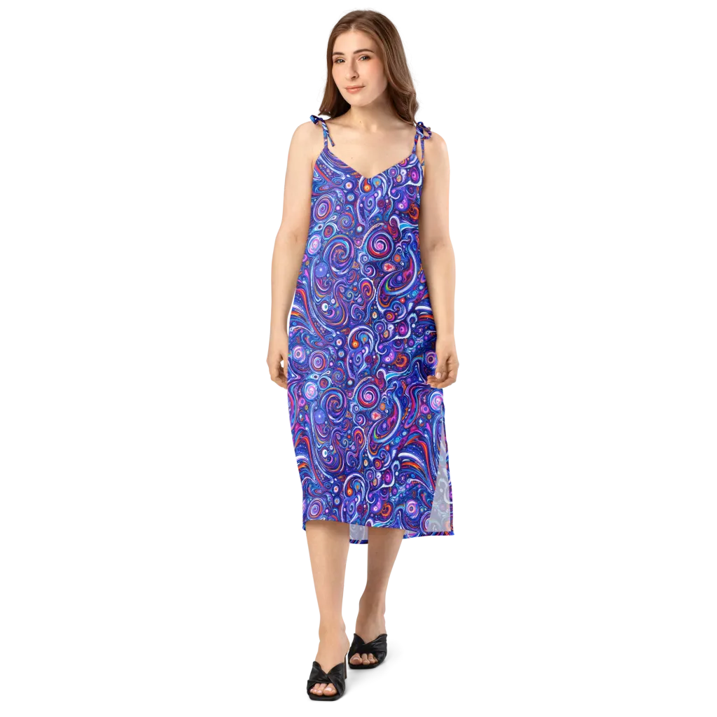 Cosmic Marbles on Slip Dress — Front
