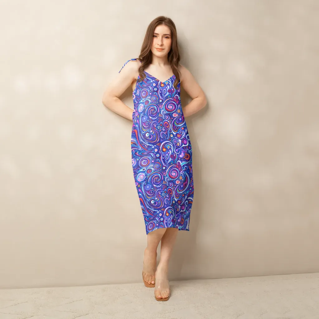 Cosmic Marbles on Slip Dress — Back print