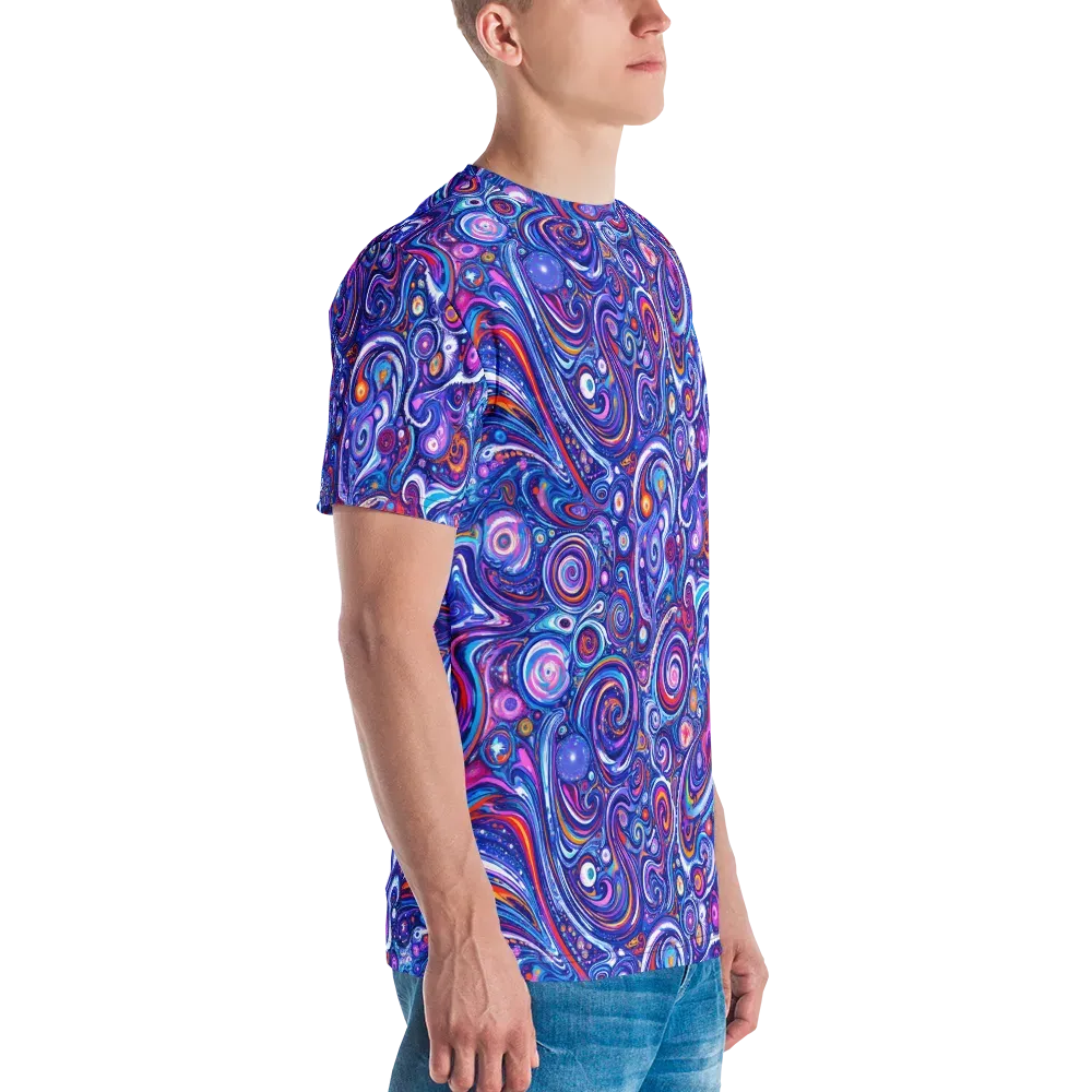 Cosmic Marbles on Men's Crew Neck T-Shirt — Right