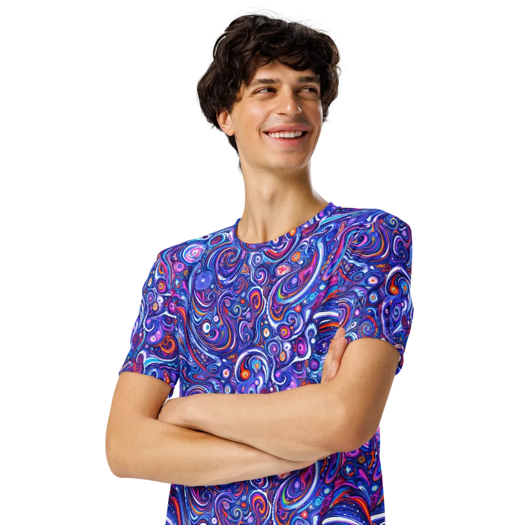 Cosmic Marbles on Men's Crew Neck T-Shirt — Front print