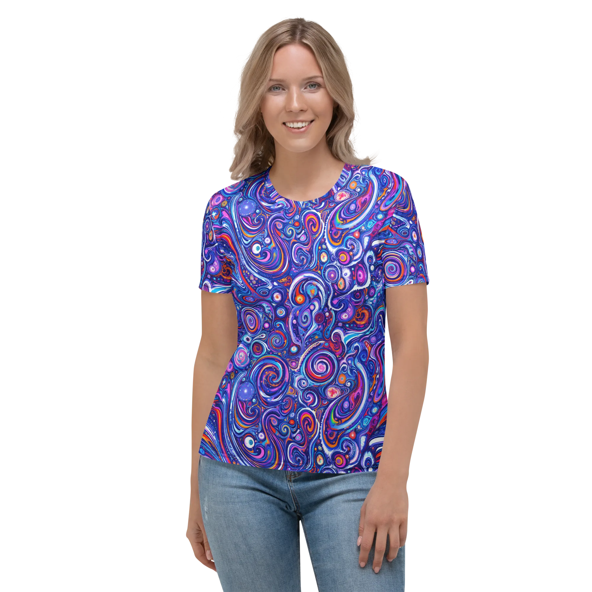 Cosmic Marbles on Women's Crew Neck T-Shirt — Front