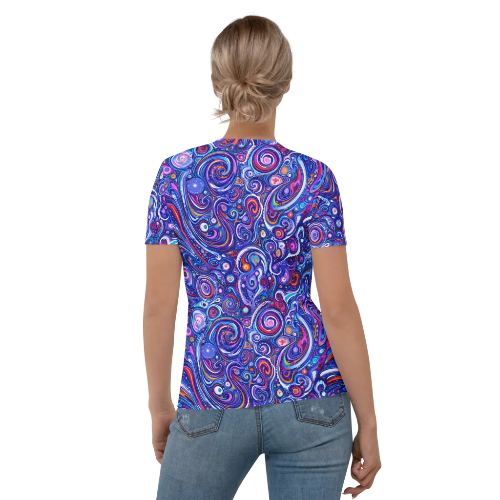 Cosmic Marbles on Women's Crew Neck T-Shirt — Back