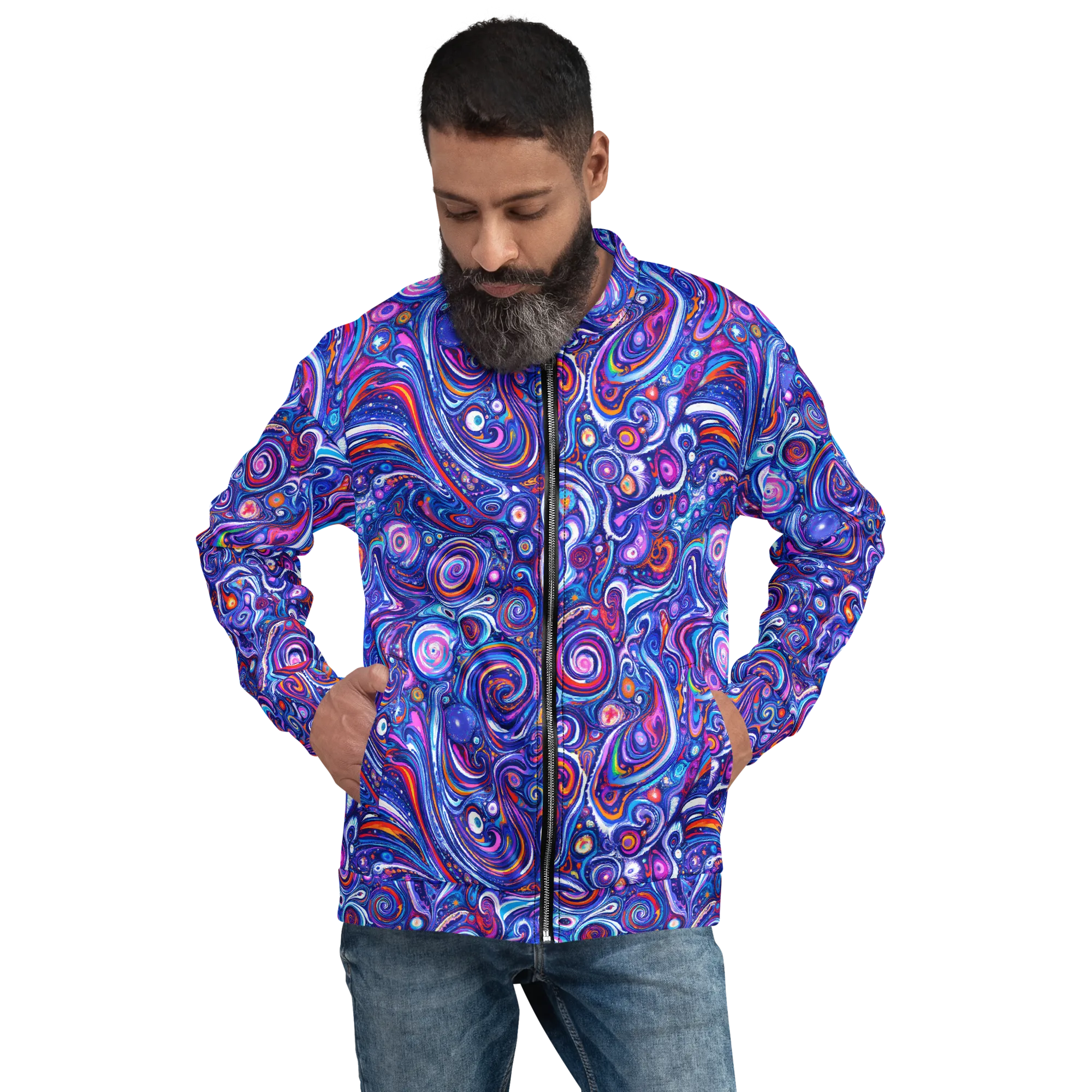 Cosmic Marbles on Bomber Jacket — Front print