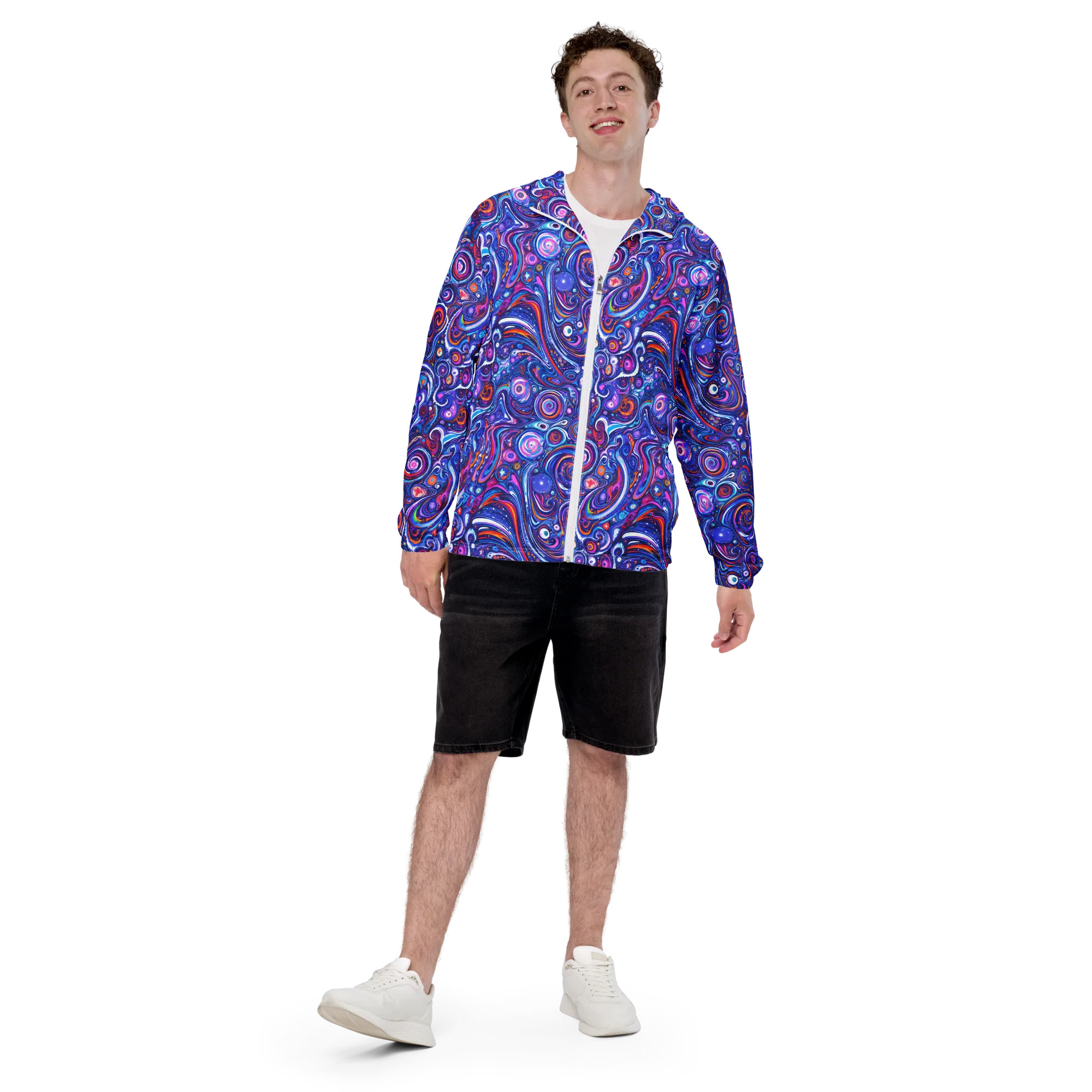 Cosmic Marbles on Men's Windbreaker — Front print