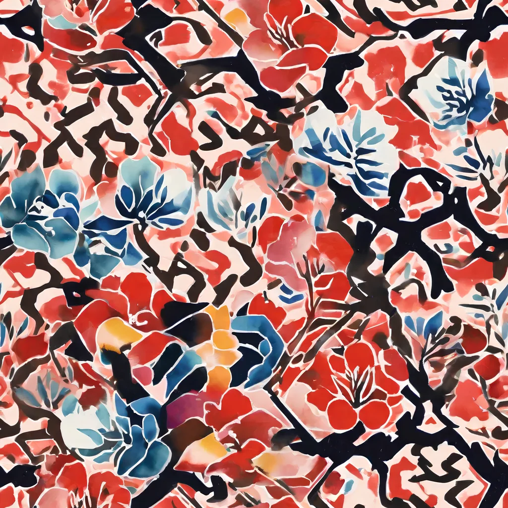 The Crimson Brushwork pattern